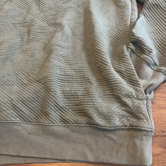 Goodfellow & Co Men's Quilted Snap Pullover Sweatshirt Olive Green Size XL Norm - Picture 2 of 7